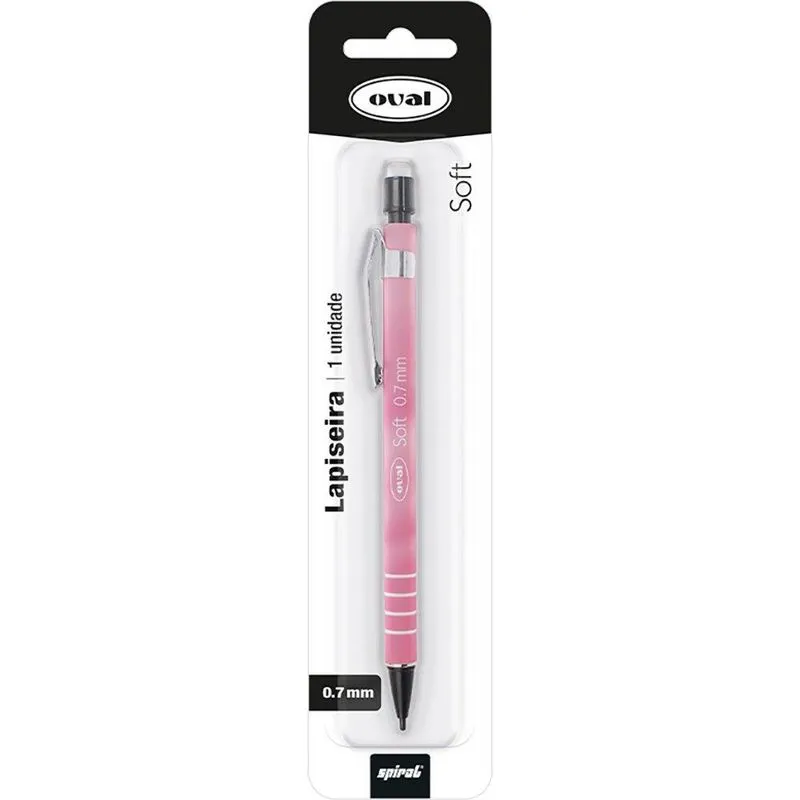Lapiseira 0.7mm rosa Oval pt 1 un