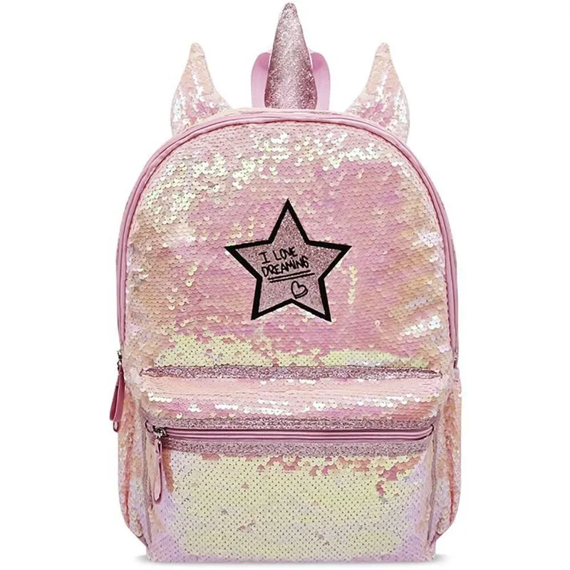 Mochila poliéster Unicórnio Rosa QAR22711372 Happy-time