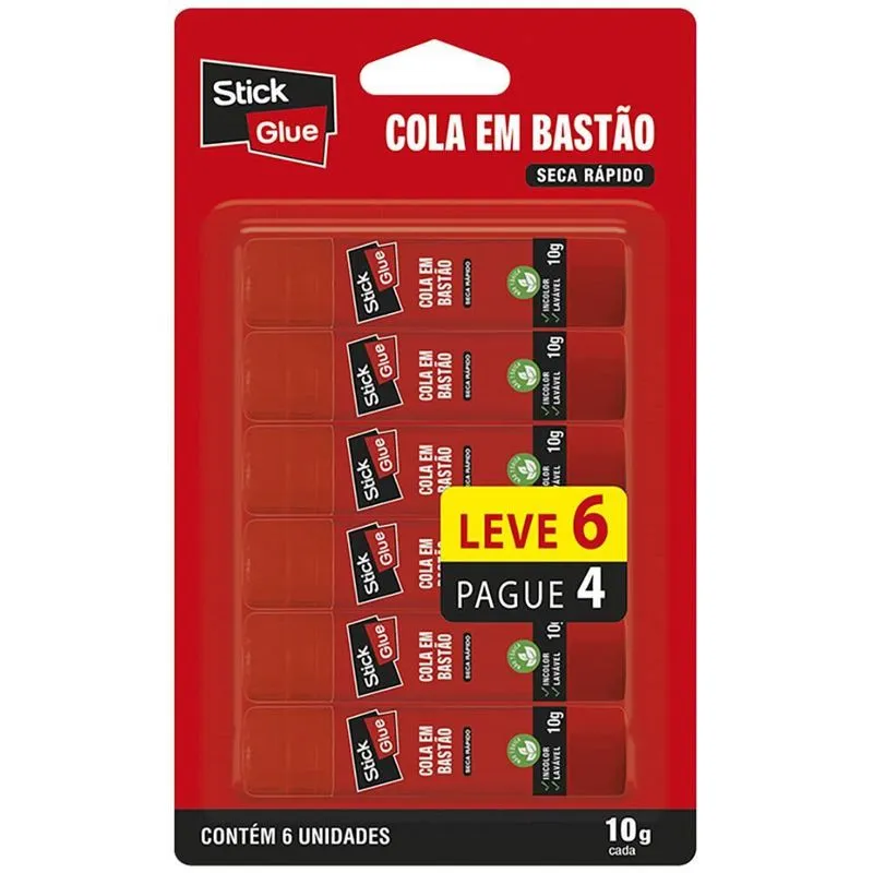 Cola em Bastão 10g Leve 6 Pague 4 Stick Glue