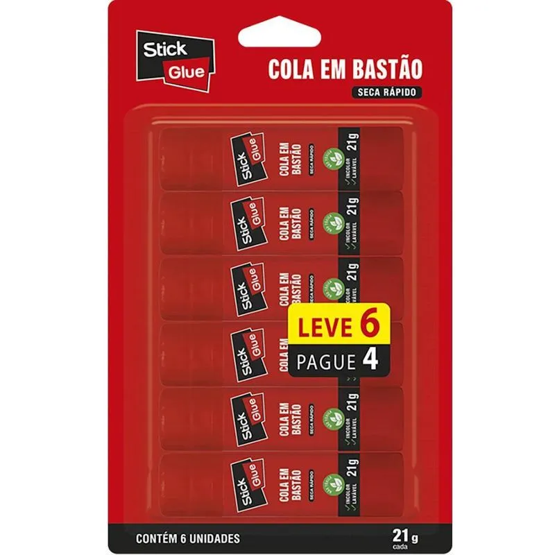 Cola em Bastão 21g Leve 6 Pague 4 Stick Glue