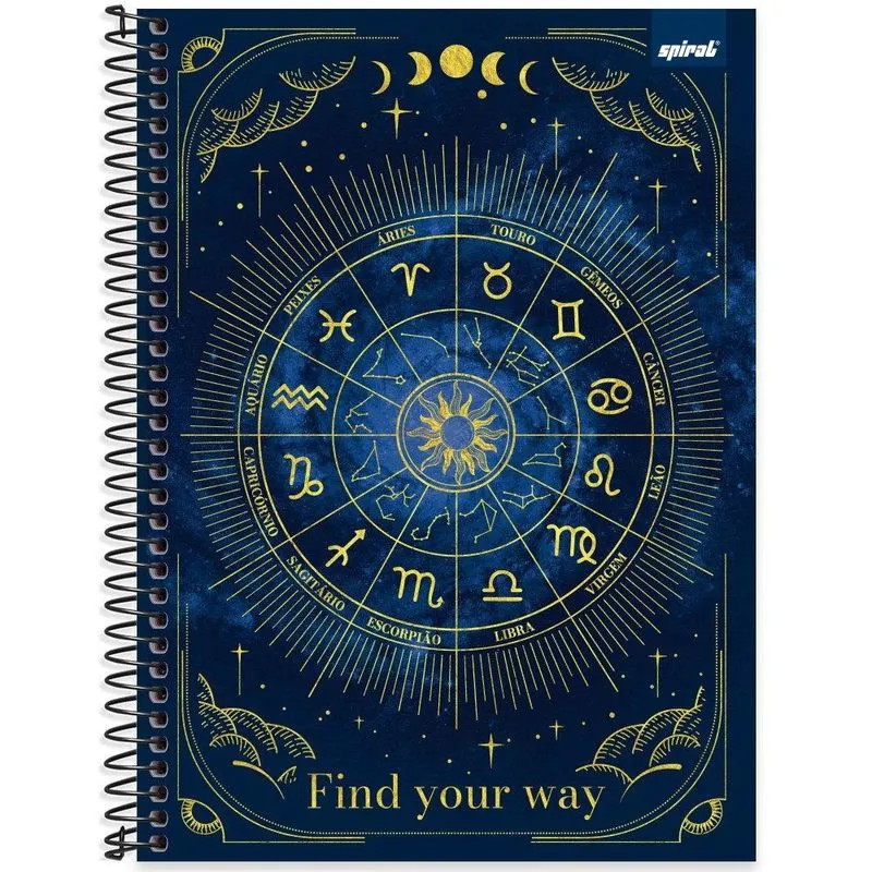 Caderno universitário capa dura,1x1 80 folhas, Multiverso, 2401179, Spiral Mult - pt 1 un