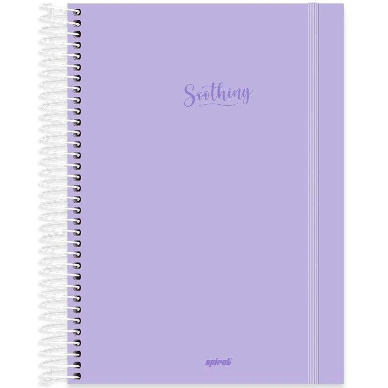 Caderno universitário capa dura, 10x1 320 folhas, Soothing, Lilás, 2402138, Spiral Soot - pt 1 un