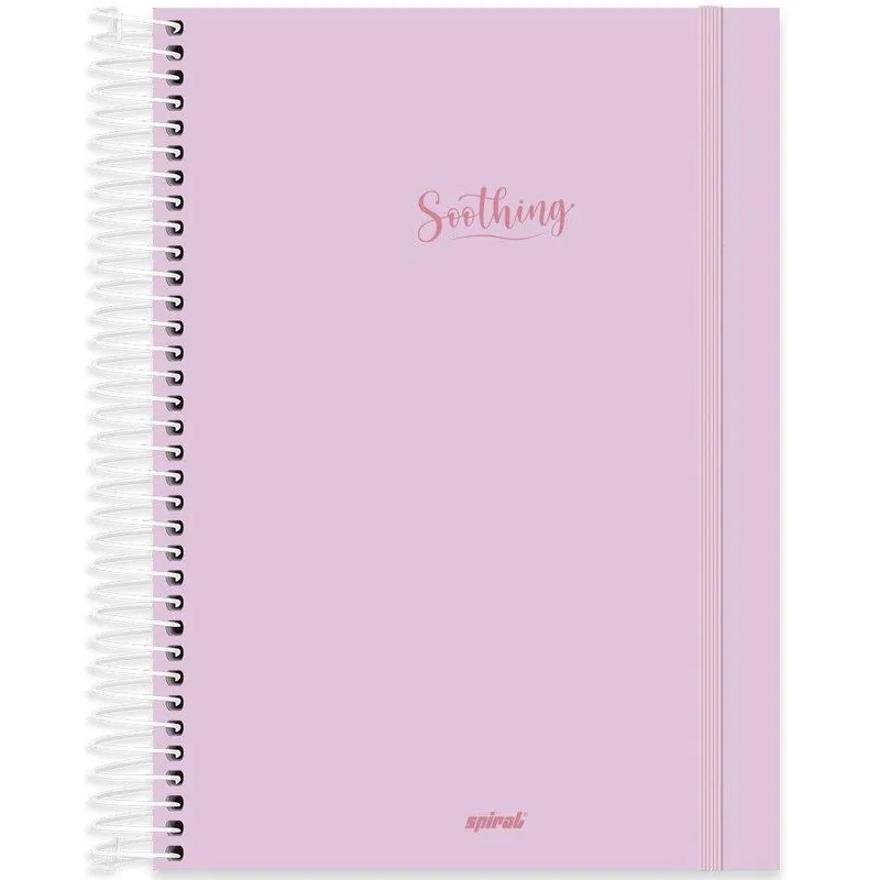 Caderno universitário capa dura, 10x1 320 folhas, Soothing, Rosa, 2402138, Spiral Soot - pt 1 un