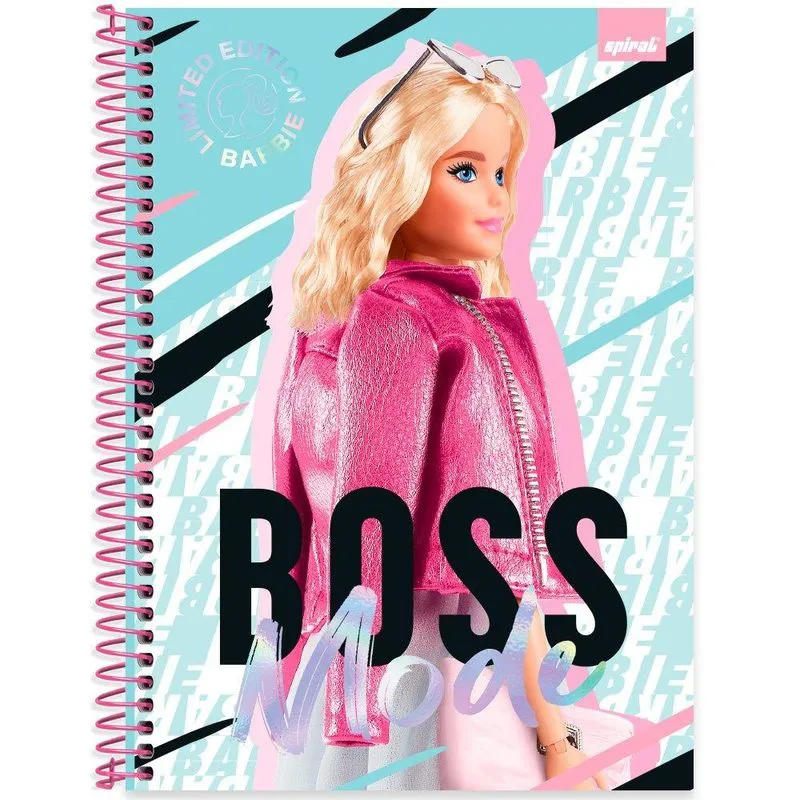 Caderno univ.capa dura 1x1 80fls Barbie 2402763 Spiral Brb PT 1 UN