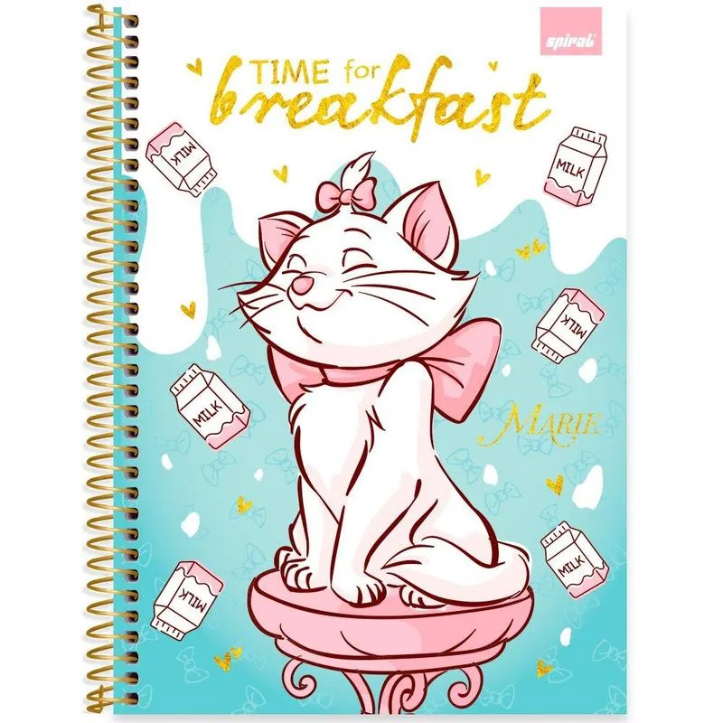 Caderno univ.capa dura 1x1 80fls Marie 2403029 Spiral Mar PT 1 UN