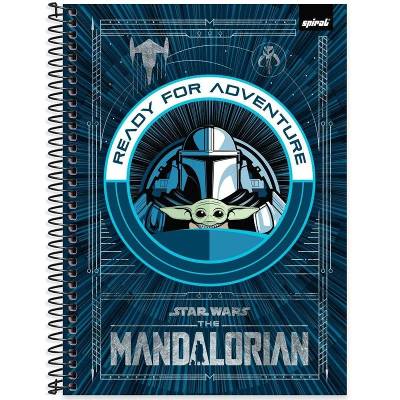 Caderno univ. Capa dura 1x1 80fls Mandalorian 2403401 Spiral Man pt 1 un