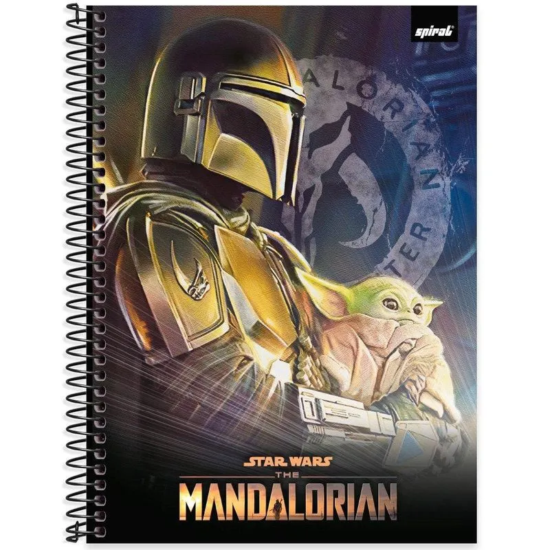 Caderno univ. Capa dura 1x1 80fls Mandalorian 2403418 Spiral Man pt 1 un