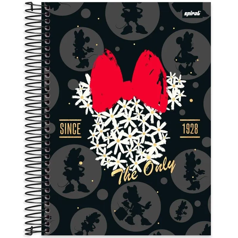 Caderno univ.capa dura 10x1 160fls Minnie Cl 2403852 Spiral Mn PT 1 UN
