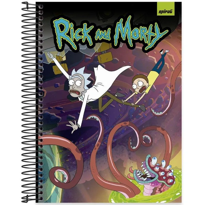 Caderno univ. Capa dura 10x1 160fls r. Morty 2404019 Spiral Rem pt 1 un