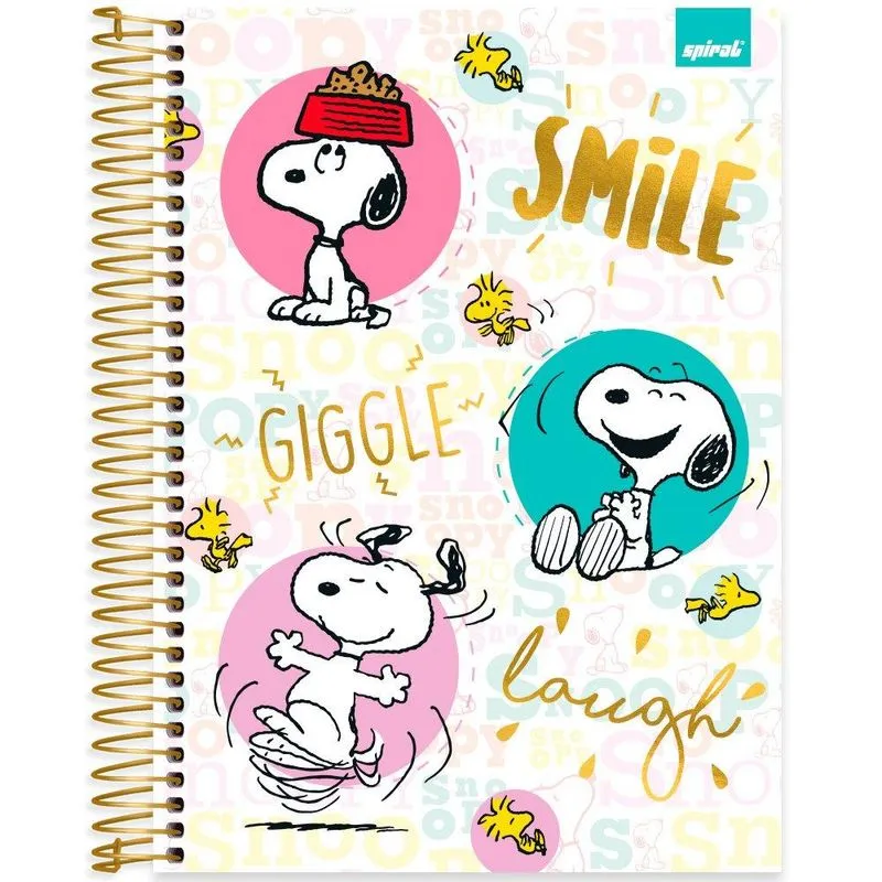Caderno univ.capa dura 10x1 160fls Snoopy 2404026 Spiral Sno PT 1 UN