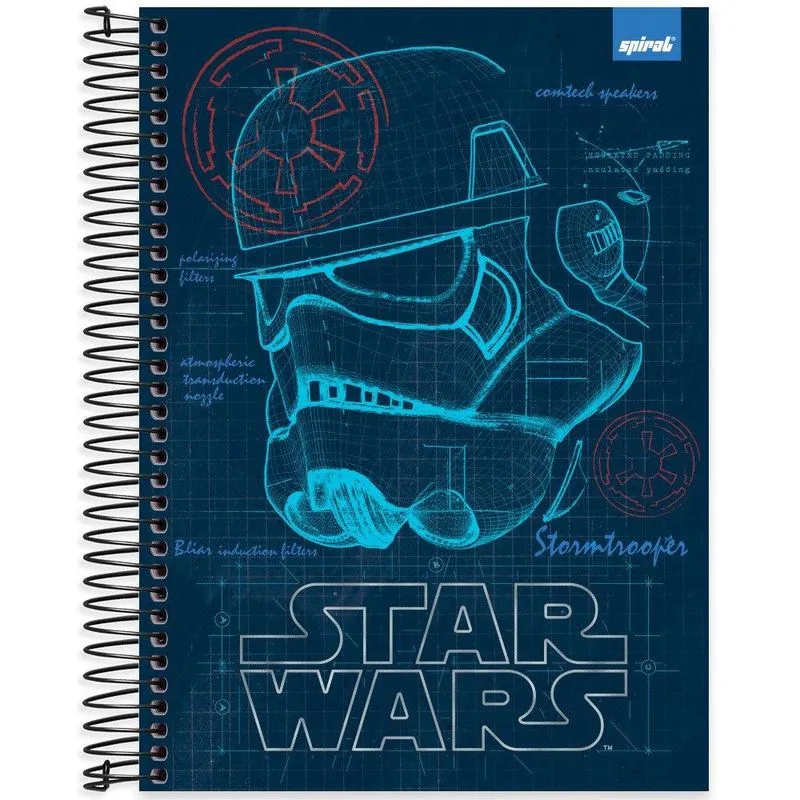 Caderno univ. Capa dura 10x1 160fls Star W 2404040 Spiral Starw pt 1 un