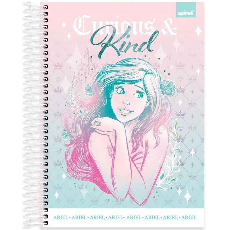 Caderno univ. Capa dura 10x1 160fls Princesas 2404200 Spiral Pn pt 1 un