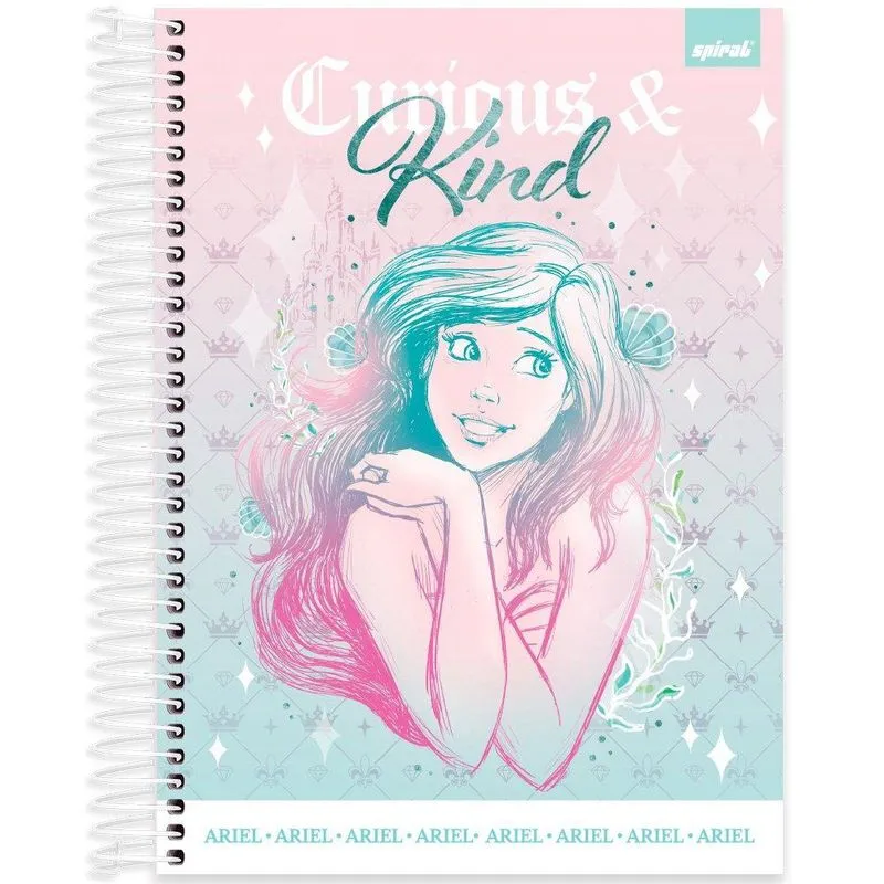 Caderno univ. Capa dura 15x1 240fls Princesas 2404385 Spiral Pn pt 1 un