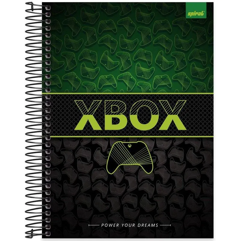 Caderno univ. Capa dura 20x1 320fls Xbox 2404620 Spiral Xbox pt 1 un