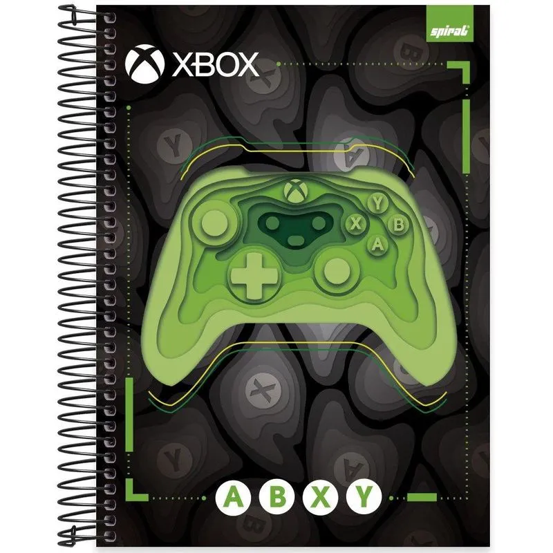 Caderno univ. Capa dura 20x1 320fls Xbox 2404637 Spiral Xbox pt 1 un