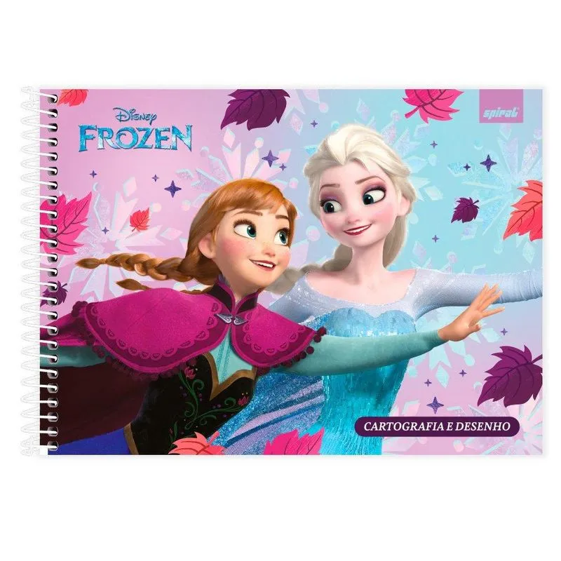 Caderno cartografia capa dura 48fl Frozen 2405016 Spiral Frz PT 1 UN