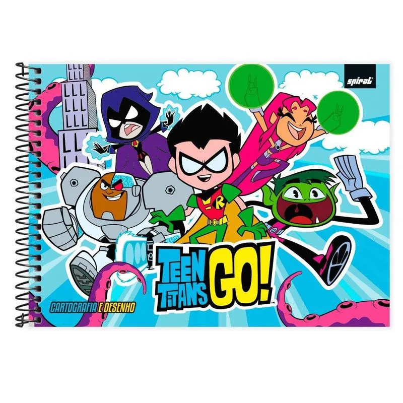 Caderno cartografia capa dura 80fls t. Titans 2405405 Spiral Ttg pt 1 un