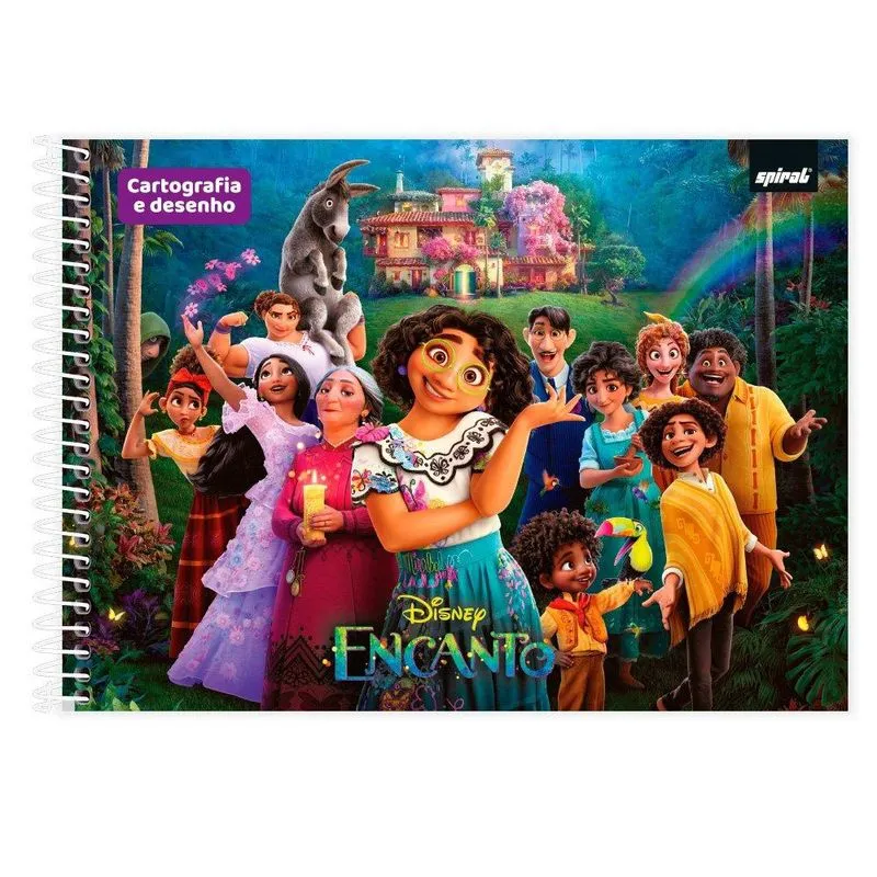 Caderno cartografia capa dura 80fls Encanto 2405443 Spiral Enc pt 1 un