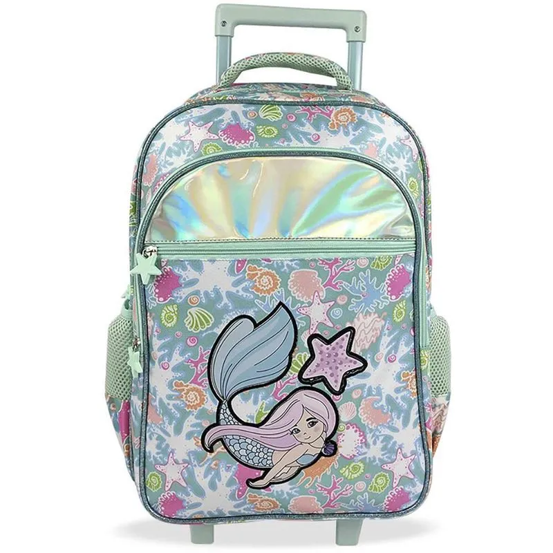 Mochila Escolar Infantil de Rodinhas Sereia Happy-time