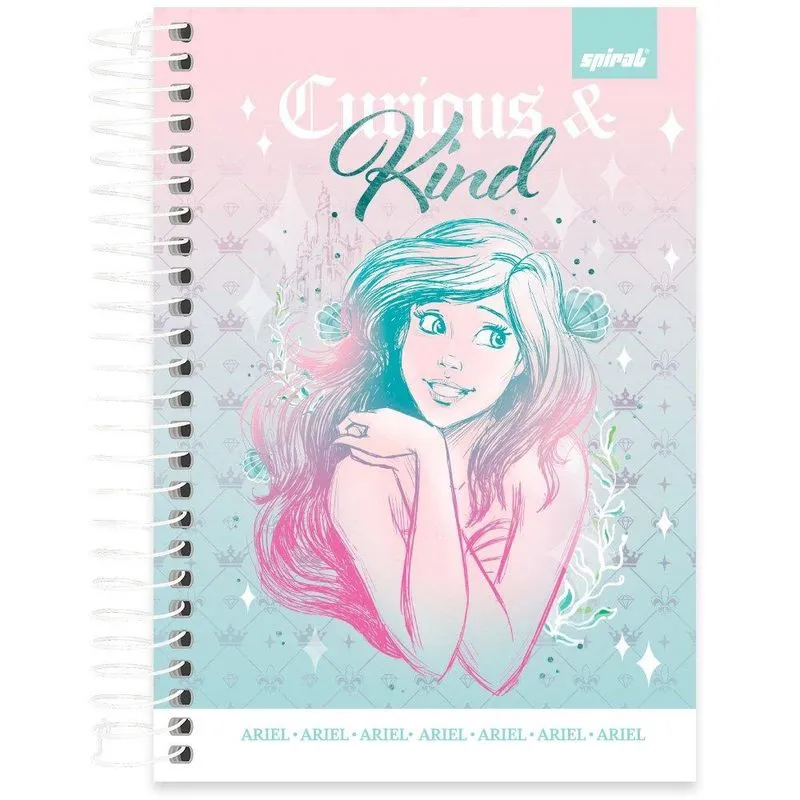 Caderno 1-4 espiral capa dura 80fls Princesas 2406716 Spiral Pn pt 1 un