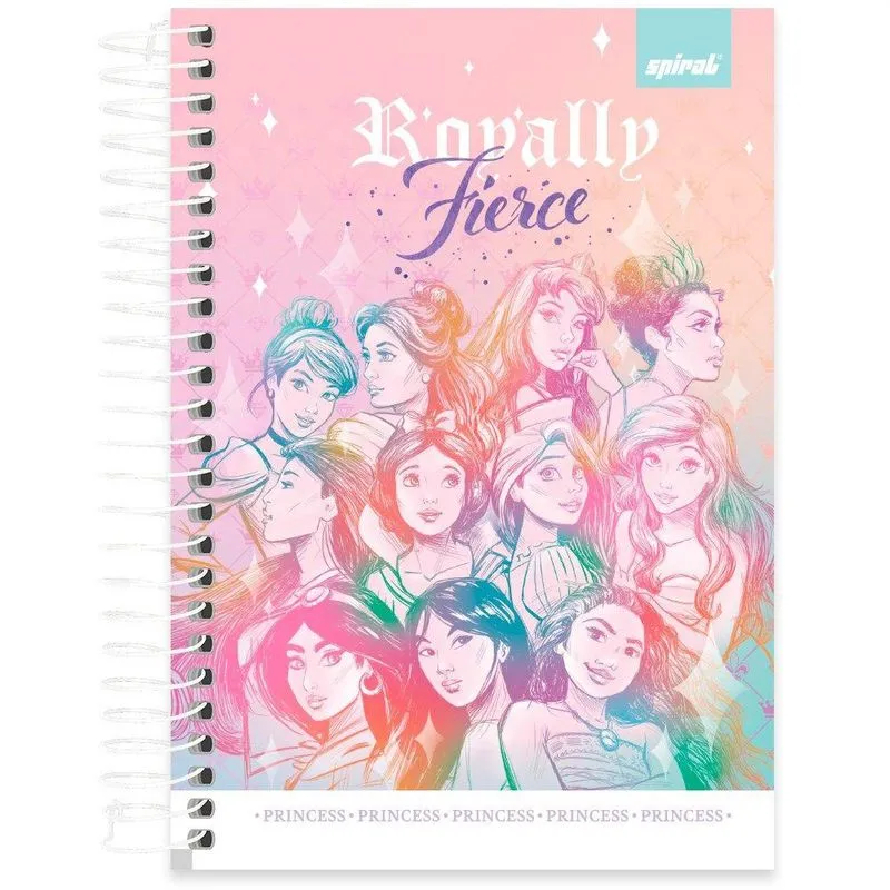 Caderno 1-4 espiral c. D. 160fls Princesas 2406853 Spiral Pn pt 1 un