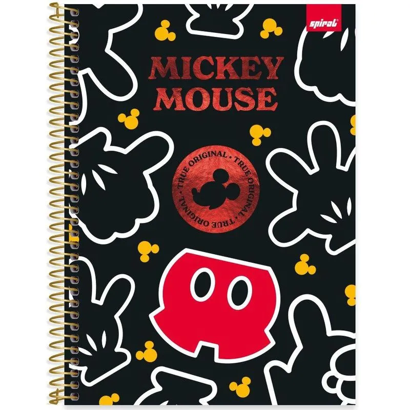 Caderno univ. Capa dura 1x1 80fls Mickey Cla 2409045 Spiral Mk pt 1 un