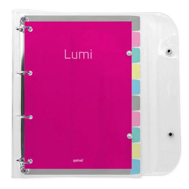 Fichário universitário 200fls Lumi Rosa 2409670 Spiral Lumi un 1 un