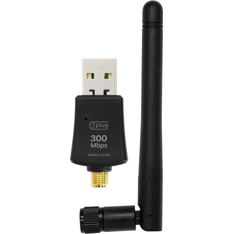 Adaptador wireless N 300 mbps antena externa UWF801 2Plug