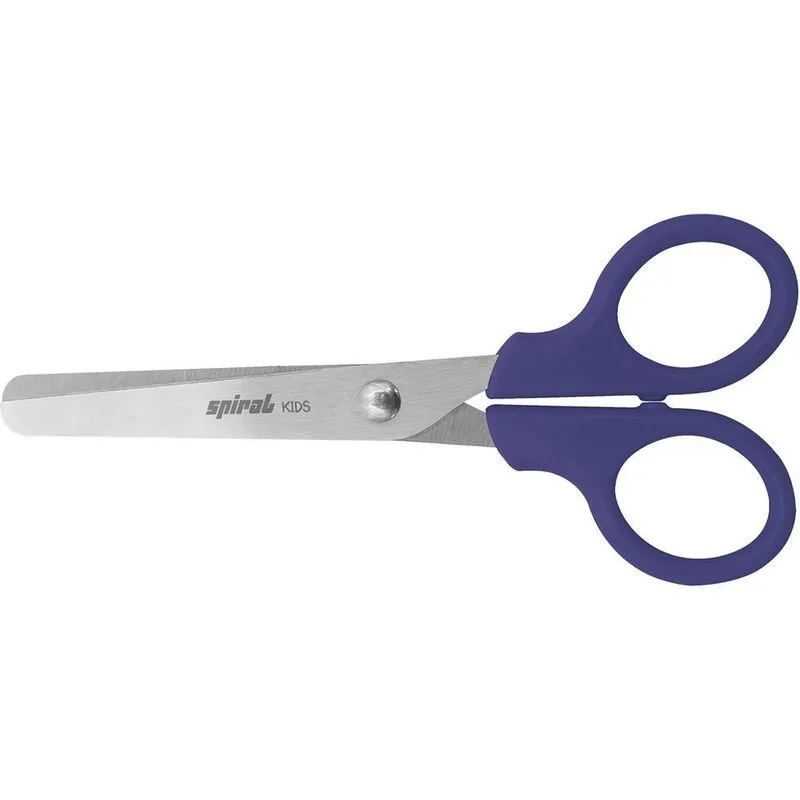 Tesoura escolar Azul 13,5cm Spiral Kids