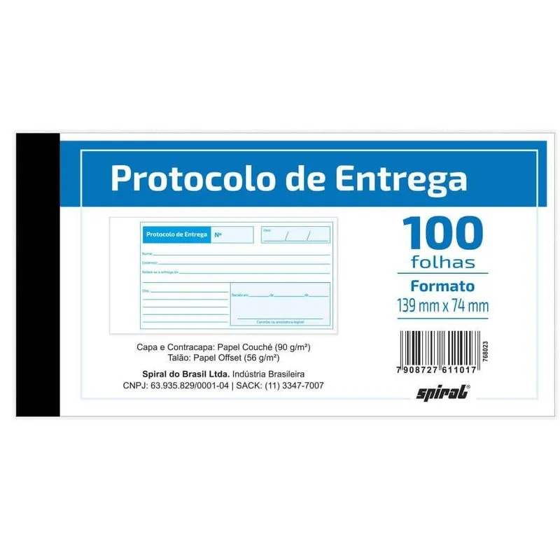 Protocolo 139mmx74mm 100 fls 261 Spiral UN 1 UN