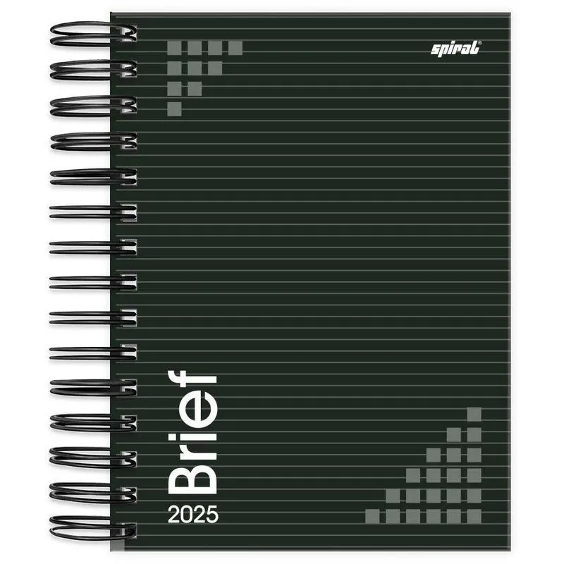 Agenda diária Brief Preto 2025 2511345 Spiral Brf pt 1 un
