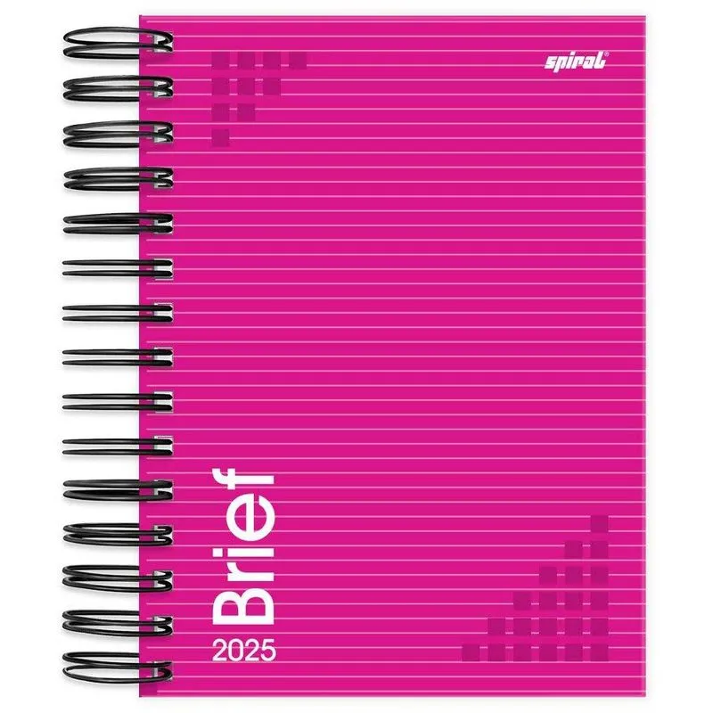 Agenda diária Brief Rosa 2025 2511352 Spiral Brf pt 1 un