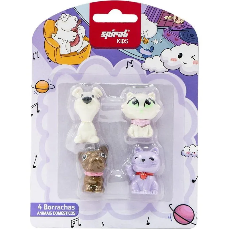 Borracha fantasia Animais domésticos Spiral Kids - BT 4 UN
