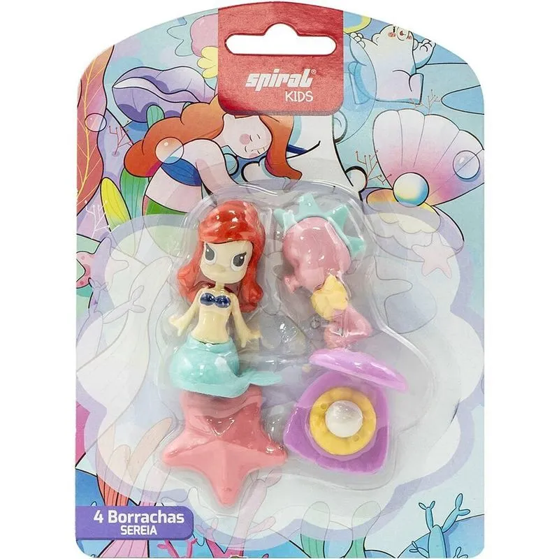 Borracha fantasia Sereia Spiral Kids - BT 4 UN