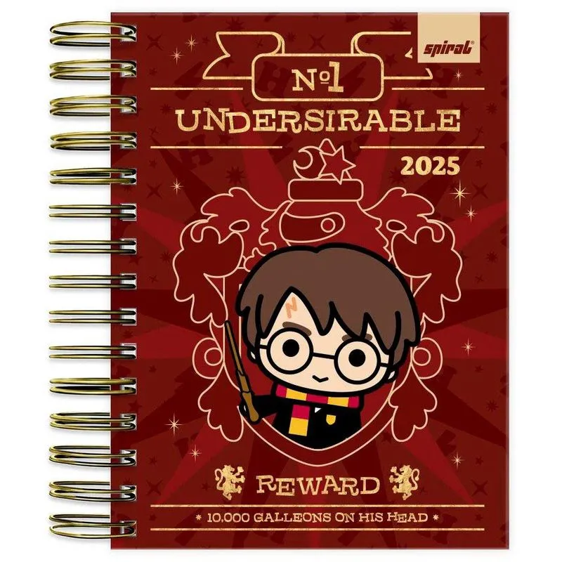 Agenda diária Harry Potter Charms 2025 2512335 Spiral Hpc pt 1 un
