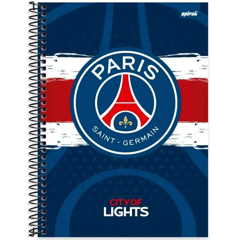 Caderno Universitário Capa Dura 1 x 1 80 Folhas Paris Saint-Germain 2513004 Spiral Psg
