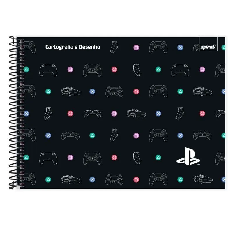 Caderno cartografia capa dura 80fls Playst. 2513172 Spiral Ps