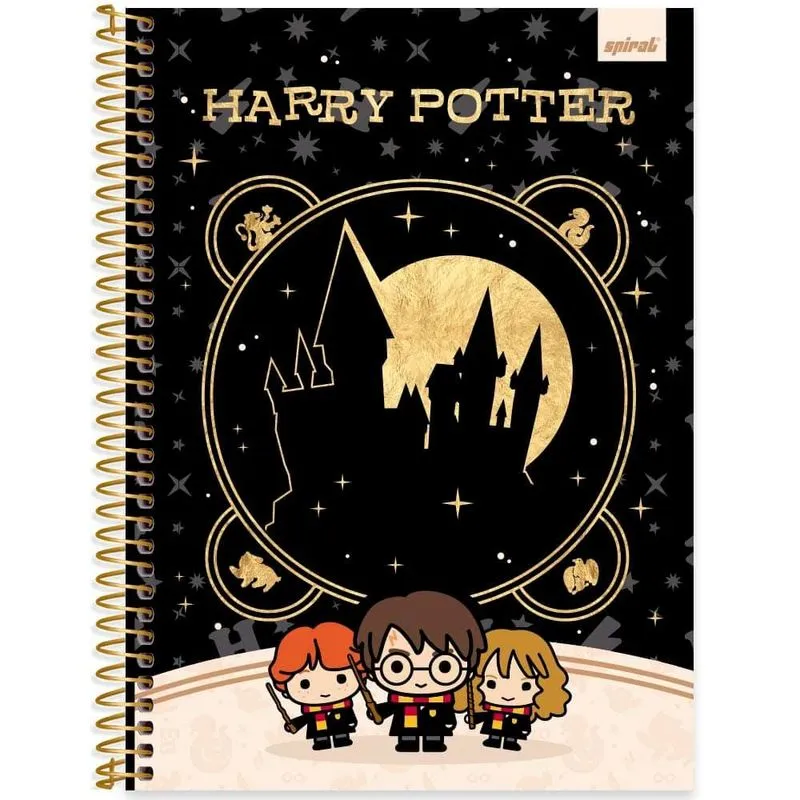 Caderno univ.capa dura 1x1 80fls H. Potter Ch 2513233 Spiral Hpc PT 1 UN