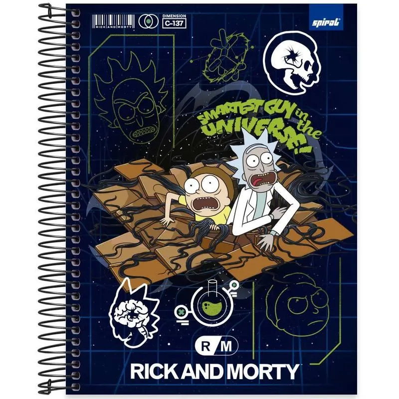 Caderno univ.capa dura 15x1 240fls Rick&Morty 2513431 Spiral Rem