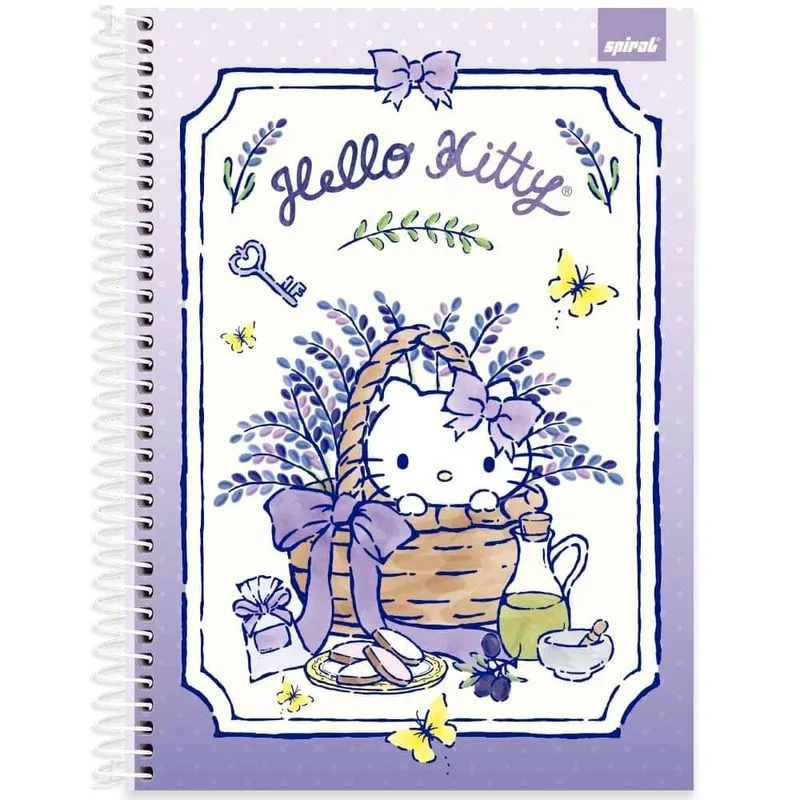 Caderno univ. Capa dura 1x1 80fls Hello Kitty 2513660 Spiral Hki pt 1 un