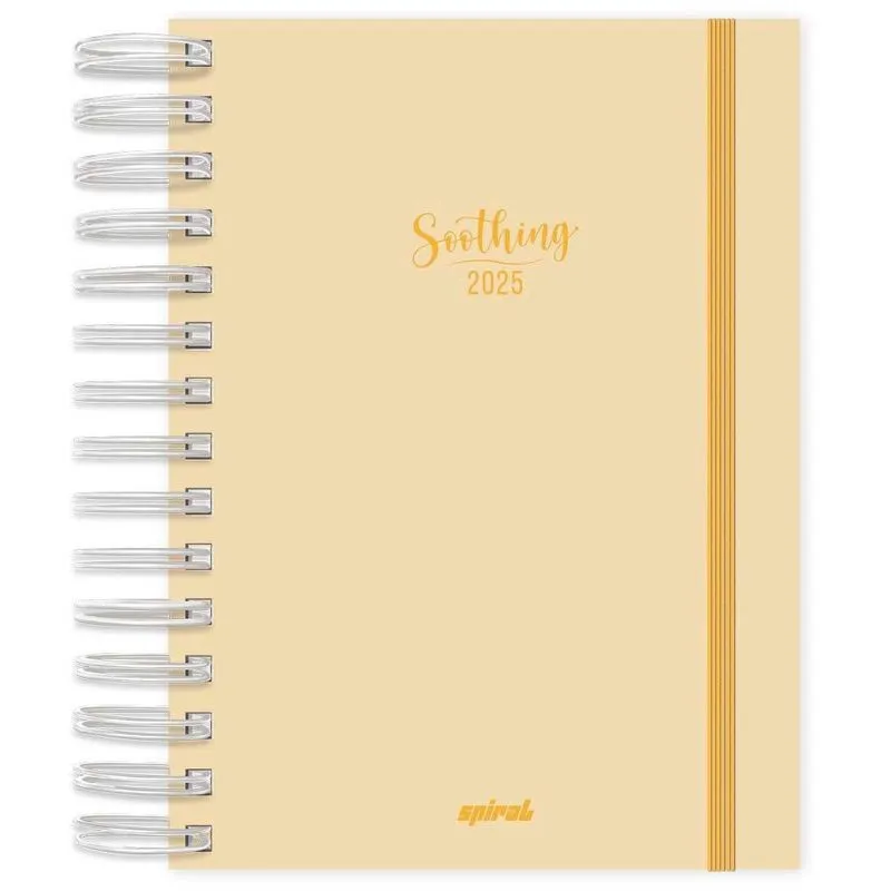 Agenda diária 2025, Soothing Amarelo, 176 folhas, 2514513, Spiral Soot - pt 1 un