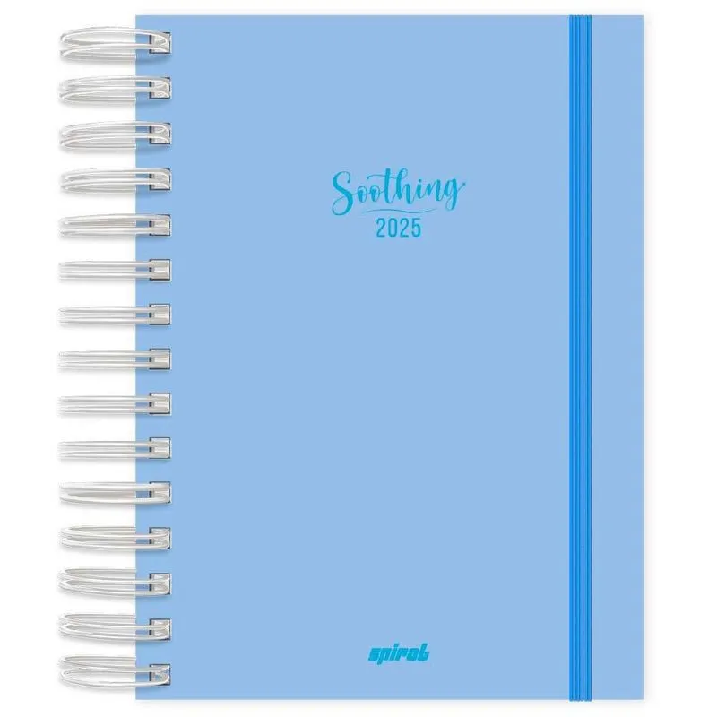 Agenda diária 2025, Soothing Azul, 176 folhas, 2514520, Spiral Soot - pt 1 un