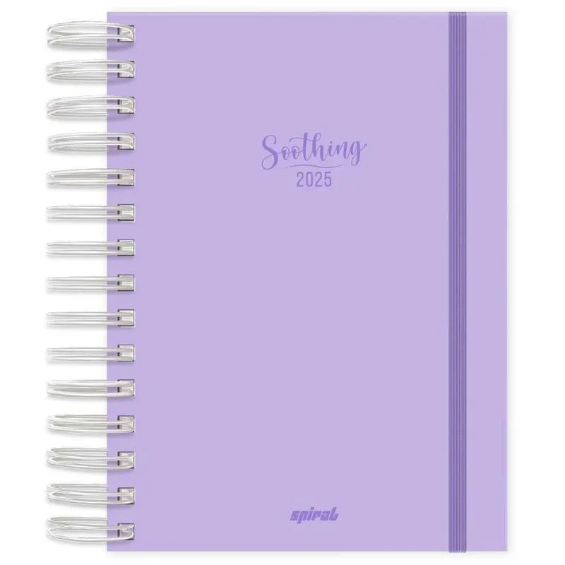 Agenda diária 2025, Soothing Lilás, 176 folhas, 2514537, Spiral Soot - pt 1 un