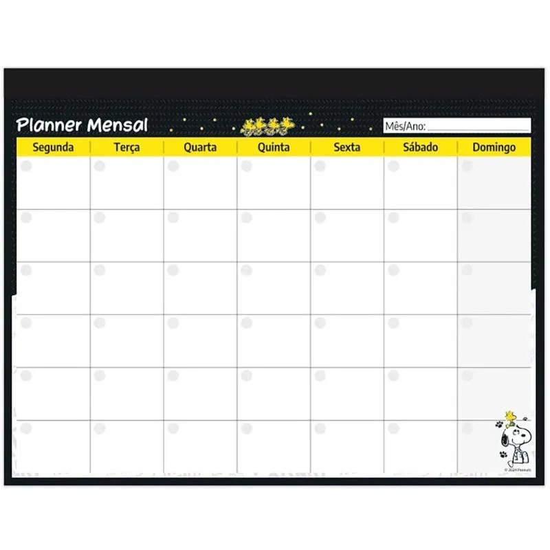 Planner mensal 214x280mm 24fls Snoopy 2515084 Spiral Sno pt 1 un