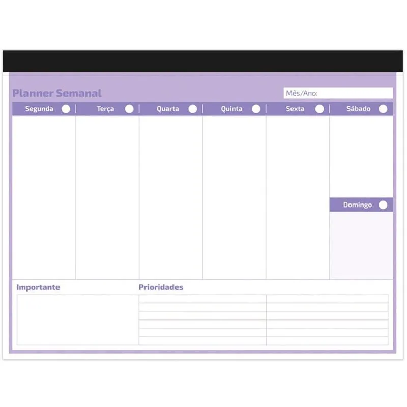 Planner semanal 214x280mm 60fls Sooth. lilás 2515121 Spiral Soot pt 1 un