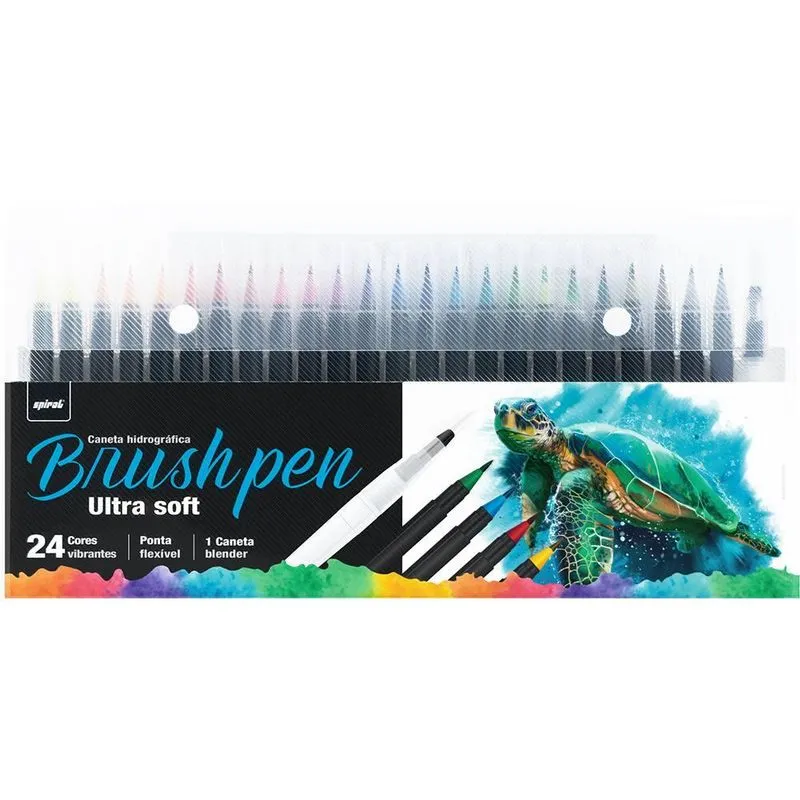 Caneta pincel hidrográfica Brush Pen Soft 24 cores . Spiral