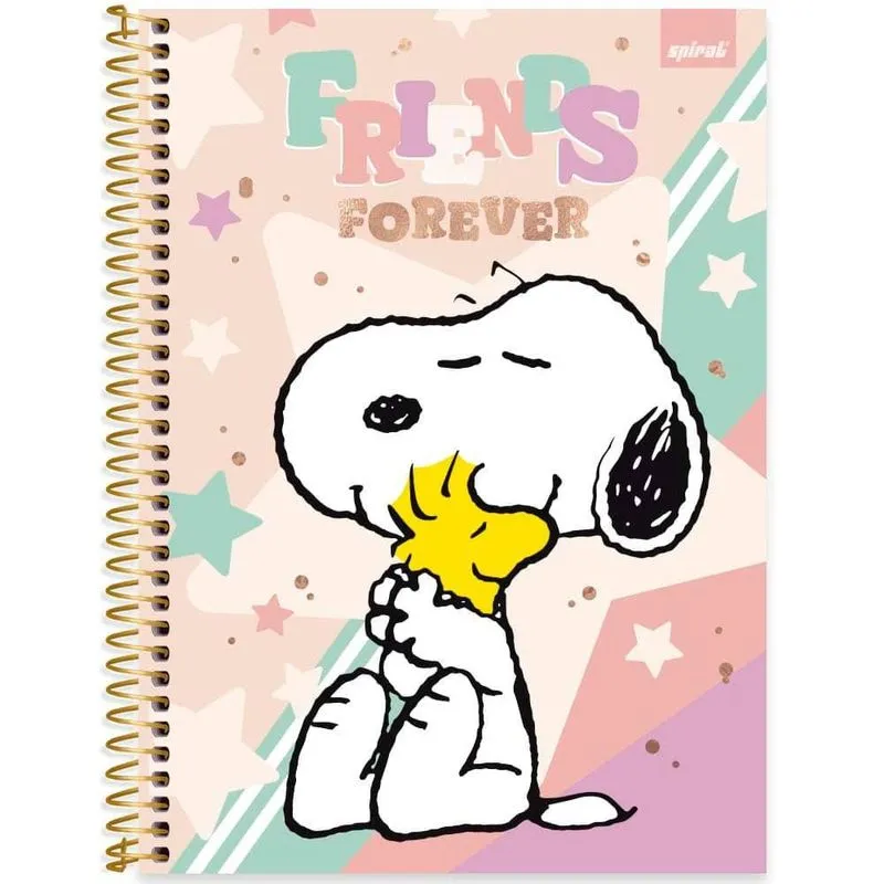 Caderno univ. Capa dura 1x1 80fls Snoopy 2515206 Spiral Sno pt 1 un