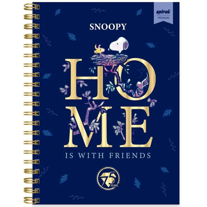 Caderno univ. Capa dura 1x1 80fls Snoopy Prem. 2515220 Spiral Sno pt 1 un
