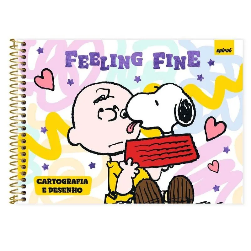 Caderno cartografia capa dura 48fl Snoopy 2515299 Spiral Sno