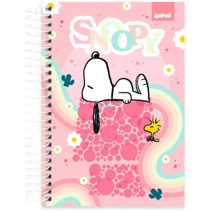 Caderno 1-4 espiral C.D. 160fls Snoopy 2515343 Spiral Sno